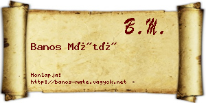 Banos Máté névjegykártya