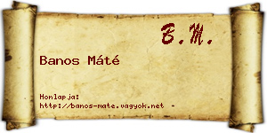 Banos Máté névjegykártya